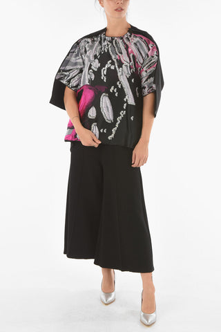 Lurex Detail Asymmetric Oversized Top