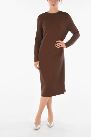 MM1 Lurex Long Dress with Back Plunging Neckline