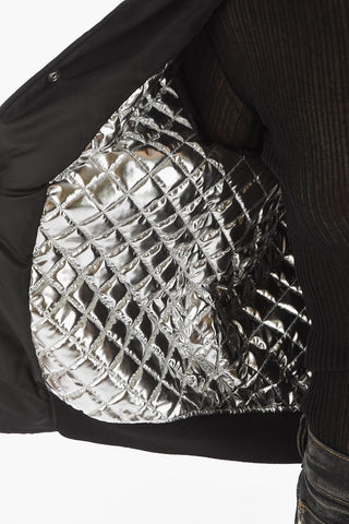 COUTURE Eco-Leather Sleeve STARLIGHT Quilted Bomber Jacket