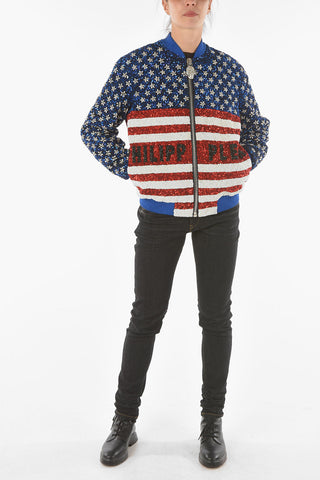 COUTURE 봄버 AMERICA 올오버 스팽글과 크리스털