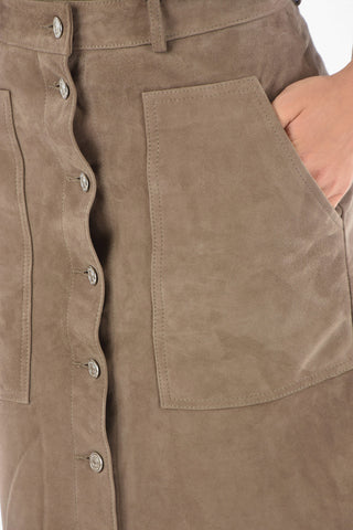 Suede Leather LOREL Mini Skirt with High Rise