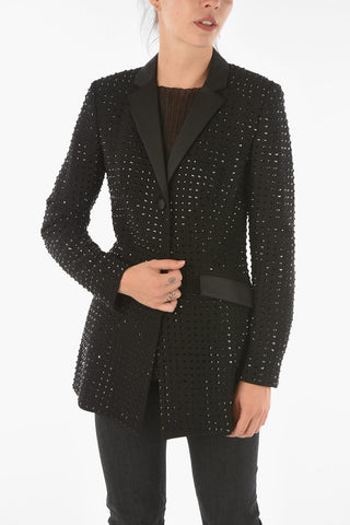 COUTURE Blazer CRYSTAL con Dettagli in Satin e Cristalli All-Over