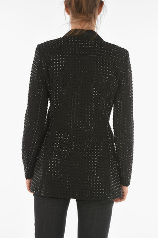 COUTURE Blazer CRYSTAL con Dettagli in Satin e Cristalli All-Over