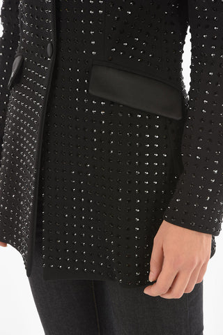 COUTURE Blazer CRYSTAL con Dettagli in Satin e Cristalli All-Over