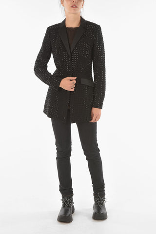COUTURE Blazer CRYSTAL con Dettagli in Satin e Cristalli All-Over