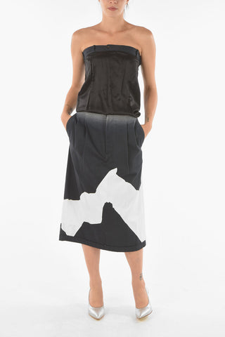 Off-shoulder Midi Dress with Satin Corset