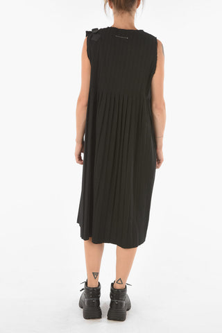 MM6 Pleated Midi Dress with Buckles