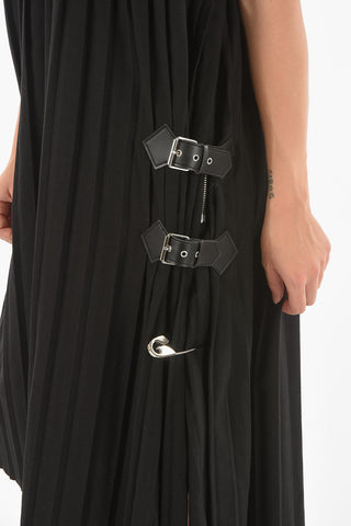 MM6 Pleated Midi Dress with Buckles