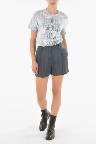 Single-pleated RAFAELLA Satin Shorts