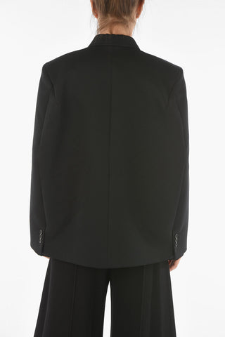 MM4 Double-breasted Peak Lapel Blazer with Cape Sleeves