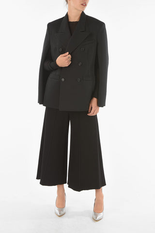 MM4 Double-breasted Peak Lapel Blazer with Cape Sleeves