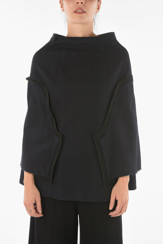 Top in Misto Lana con Maniche a Cappa