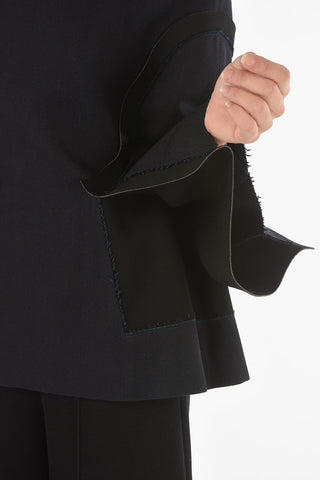 Top in Misto Lana con Maniche a Cappa