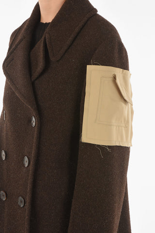 MM1 Wool Coat with Patch Pocket on Sleeve