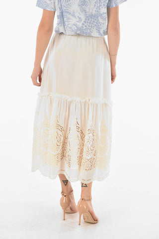 Sangallo Bottom Silk Midi Skirt