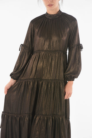 Lurex EIMEAR Maxi Dress with Bishop Sleeves