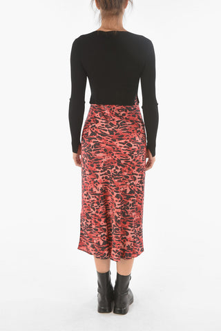 Leopard Printed HERA AMBIENT Slip Dress with Ribbed Top