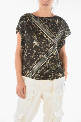 Satin KALI T-shirt with Floral Print