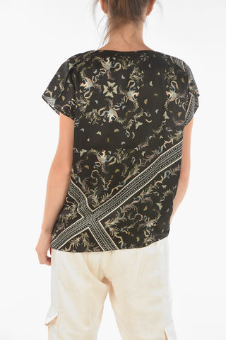 Satin KALI T-shirt with Floral Print