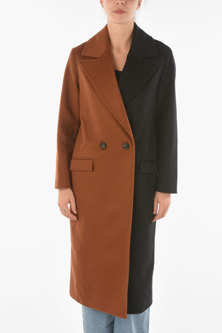 Wool Blend MABEL Two-tone Double-breasted Coat