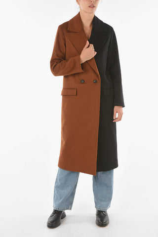 Wool Blend MABEL Two-tone Double-breasted Coat