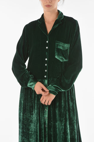MM6 Chemisier Lungo in Velour con Taschino