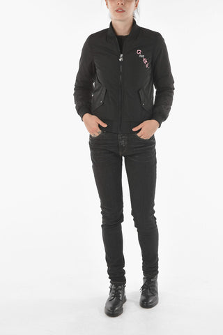 COUTURE Printed ANGEL Nylon Bomber Jacket