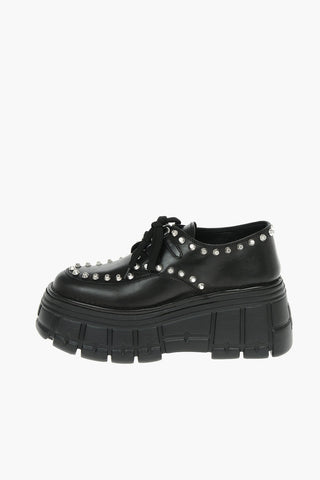 Scarpe Derby in Pelle con Borchie e Suola Statement