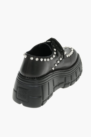 Scarpe Derby in Pelle con Borchie e Suola Statement