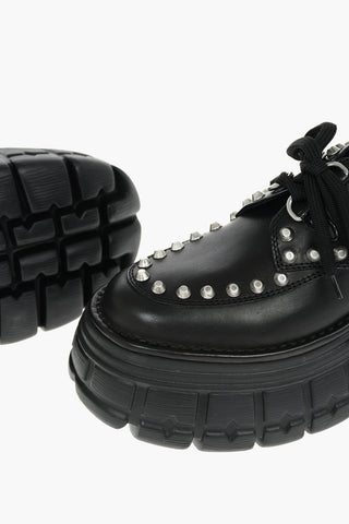 Scarpe Derby in Pelle con Borchie e Suola Statement