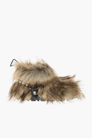 Faux Fur Ankle Booties with Studded Detail