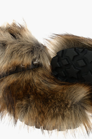 Faux Fur Ankle Booties with Studded Detail