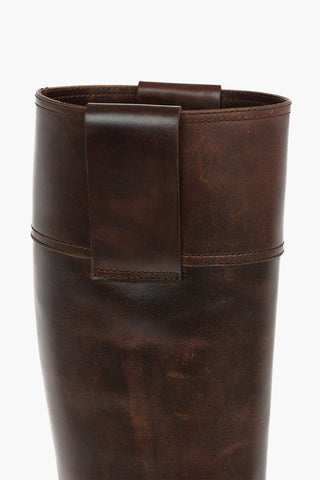 Leather Pull-up Knee-high Boots 6,5cm