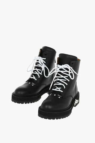 Leather Lace-up Shoes with Lettering Logo