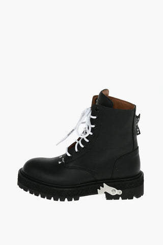 Leather Lace-up Shoes with Lettering Logo