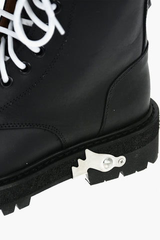 Leather Lace-up Shoes with Lettering Logo
