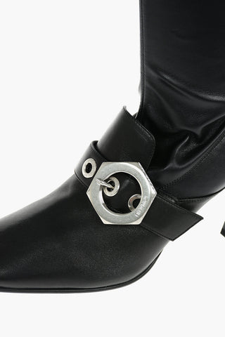 Stivali al ginocchio in Pelle con Fibbia decorativa 10cm