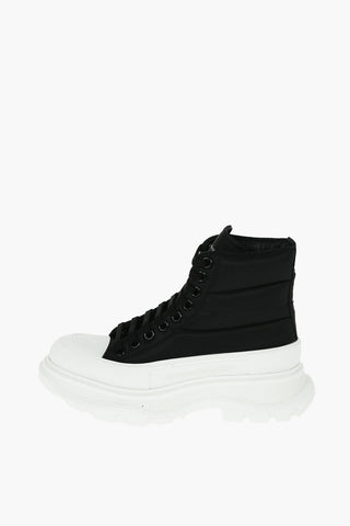 Sneakers Alte Logate in Tessuto Tecnico con Suola Platform