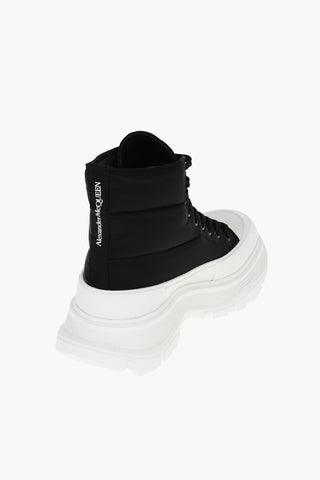 Sneakers Alte Logate in Tessuto Tecnico con Suola Platform