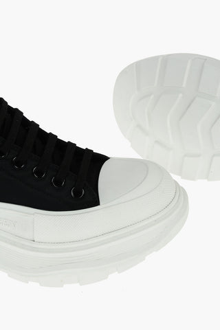 Sneakers Alte Logate in Tessuto Tecnico con Suola Platform