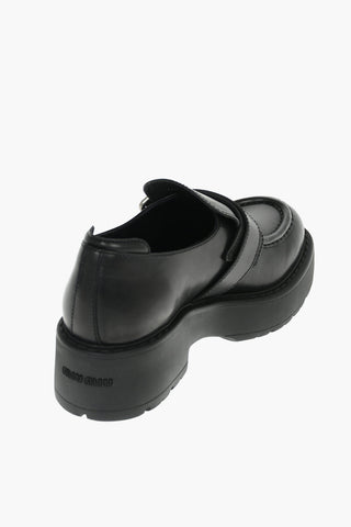 Leather Loafer with Buckle Detail and Statement Sole