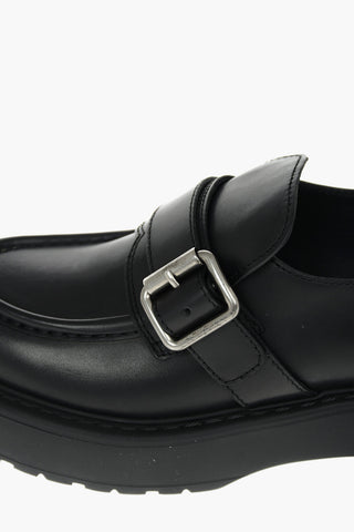 Leather Loafer with Buckle Detail and Statement Sole