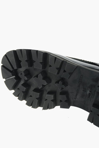 Anfibi in Pelle Spazzolata Logati con Suola Statement