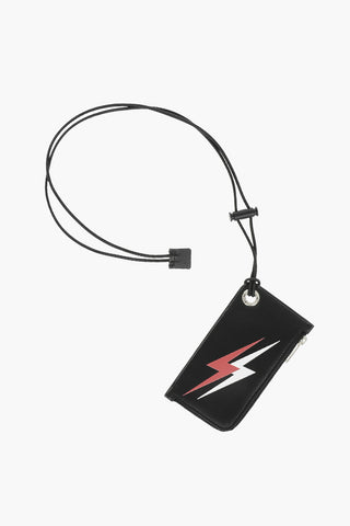 Portacarte DOUBLE BOLT in pelle con chiusura zip