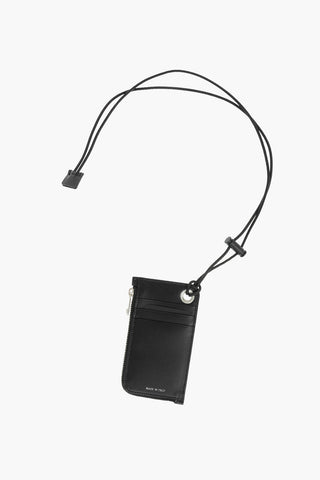 Portacarte DOUBLE BOLT in pelle con chiusura zip
