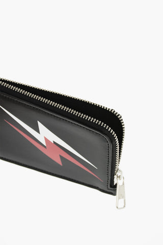 Portacarte DOUBLE BOLT in pelle con chiusura zip