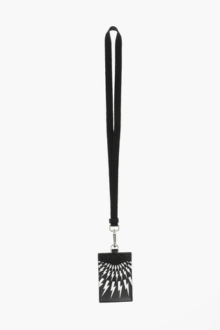 Porta Badge THUNDERBOLT FAIRISLE in pelle