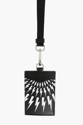 Porta Badge THUNDERBOLT FAIRISLE in pelle