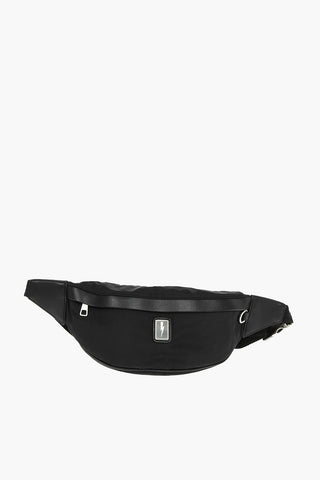 faux leather trimmings nylon bum bag