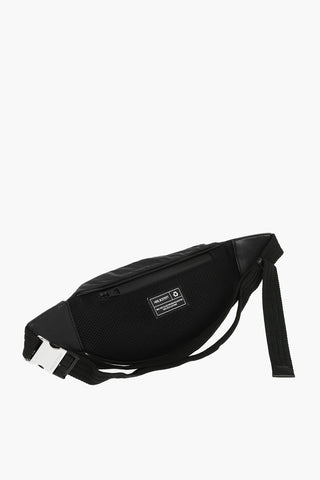 faux leather trimmings nylon bum bag
